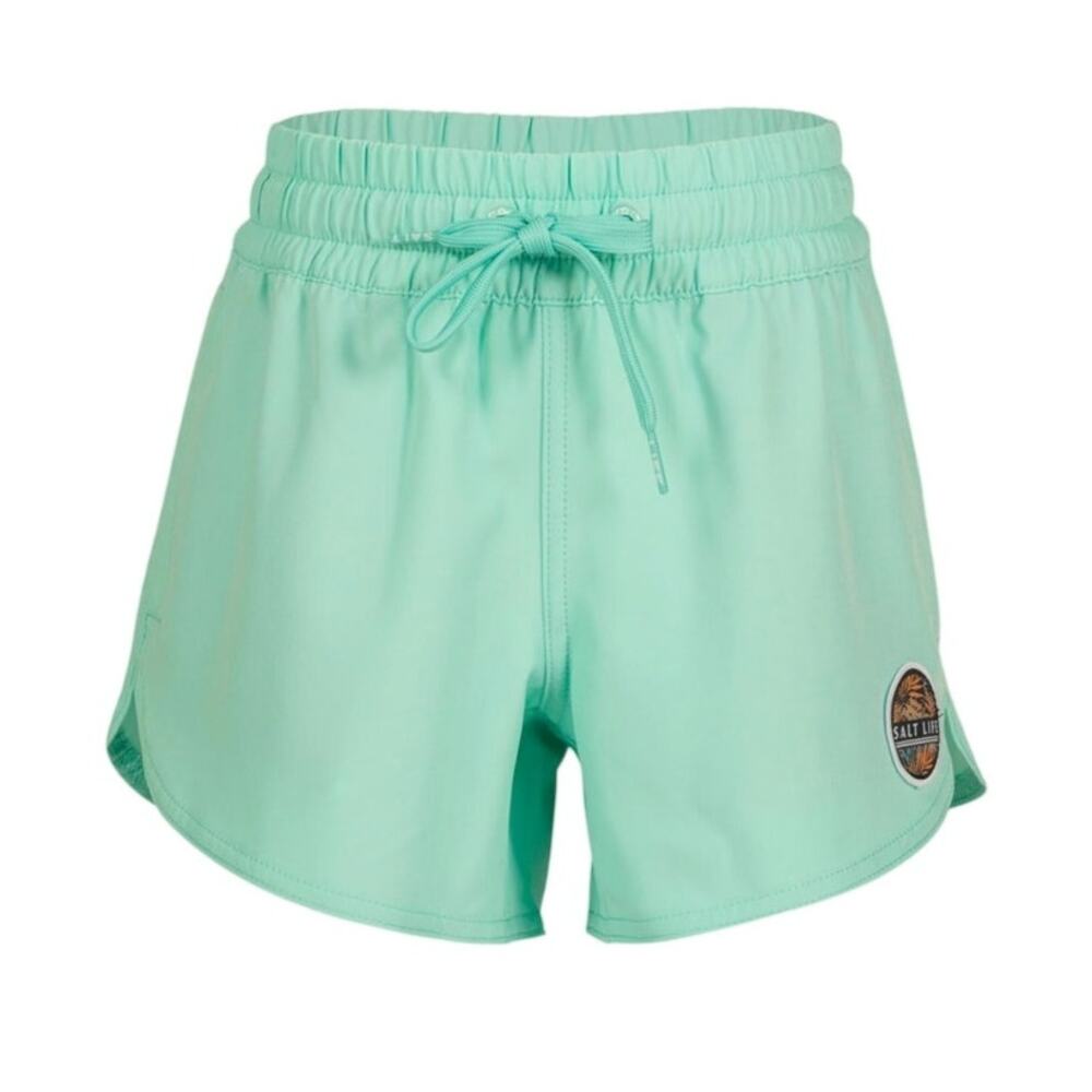 Salt Life Girls Wanderlust Volley Shorts Aruba Blue Size Small Youth Swim Short